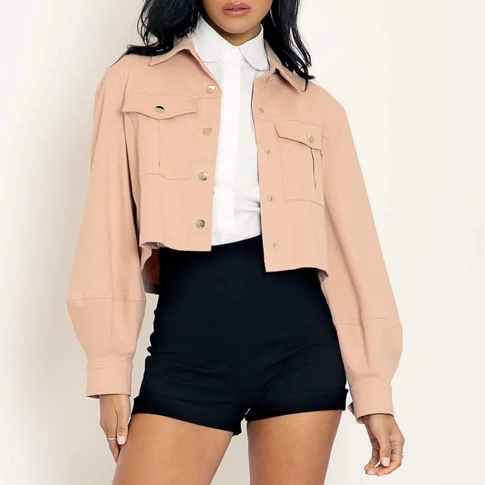 Black Milk Peachy Pink Crop Jacket
